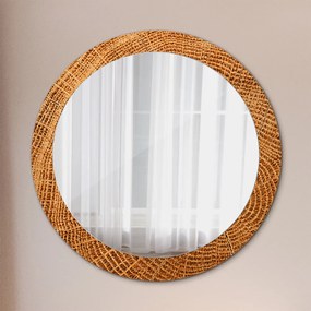 Okrúhle ozdobné zrkadlo Dubové drevo fi 80 cm