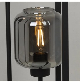 Stojacia lampa Novalja cage, 3x sklenené tienidlo (mix 3 farieb) v kovovom ráme
