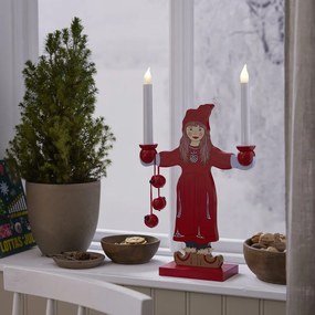 Červená vianočná svetelná dekorácia Sundborn – Star Trading