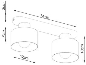 Stropné svietidlo SAVAR 2 čierna
