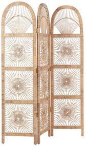 3-dielny skladací ratanový paraván 137 x 180 cm prírodný POMEZIA Beliani