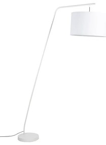 Biela stojacia lampa s textilným tienidlom (výška 220 cm) Martine – White Label
