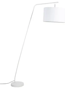 Biela stojacia lampa s textilným tienidlom (výška 220 cm) Martine – White Label