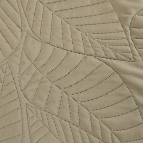 Béžový prehoz na posteľ so vzorom LEAVES Rozmer: 200 x 220 cm