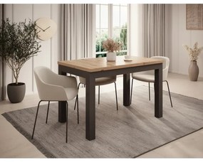 Rozkladací jedálenský stôl DOO dub artisan/čierna