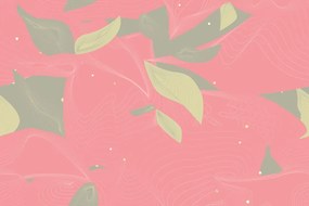 Tapeta vrstvené listy v ružovom