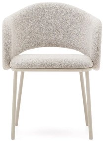 Slonovinové čalúnené jedálenské kreslo Maina – Kave Home