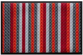 Pletený vzor- premium rohožka- červená (Vyberte veľkosť: 75*50 cm)
