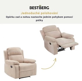 BestBerg BBMCH-1BG relaxačné lehátko / polyuretán/polyester / béžová