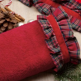 VIANOČNÝ FROTÉ UTERÁK SANTA1 SADA 3KS 70X140 CM ČERVENÁ