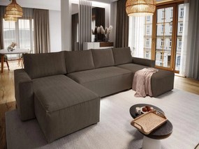 AKCIA Tmavohnedá sedacia súprava do U SMART COSARO 295x140 cm II. akosť