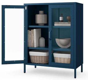 Vitrína GINA, 800 x 1015 x 400 mm, Modern: tmavomodrá farba