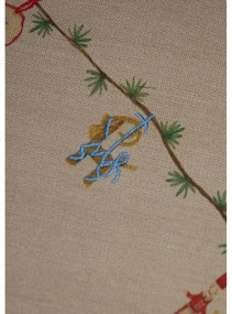 Béžový bavlnený okrúhly koberec pod stromček s vianočným motívom ø 130 cm Hammershøi Christmas – Kähler Design