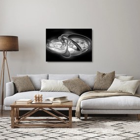Sklenený obraz modernej sivej abstrakcie (70x50 cm)