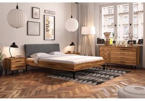 Dvojlôžková posteľ z dubového dreva s čalúneným čelom 140x200 cm Abises 1 - The Beds