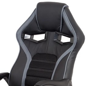 BONTEC Herné stoličky, hojdací mechanizmus, čierna ekokoža, KA-G406 GREY Farba: Čierna