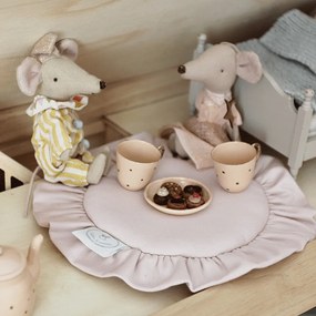 Mini podložka s volánom púdrovo ružová