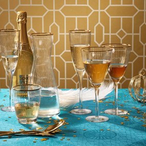 Butlers GOLDEN TWENTIES Sada pohárov na víno so zlatým okrajom 280 ml 4 ks