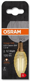 LED žiarovka E14 BW35 1,5W = 12W 120lm 2400K Warm 300° Filament OSRAM Vintage 1906