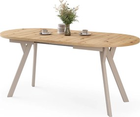 Mazzoni ALMO Dub Artisan / kašmírové nohy - OVÁLNY ROZKLADACÍ STÔL 120-220 cm PRE 10-12 OSÔB