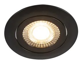 Sada 5 moderných zapustených bodových svetiel čiernej farby vrátane LED 3-stupňovo stmievateľných - Mio