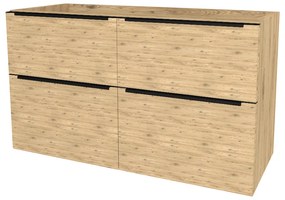 Mereo, Mereo Mailo, kúpeľňová skrinka 121 cm, čierne madlo, Multidecor, Dub San remo sand, MER-CN593SBDSAN