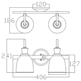 Elstead KL-CORA2-BATH - LED Kúpeľňové nástenné svietidlo CORA 2xG9/3W/230V IP44