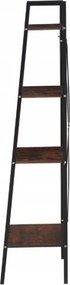 Vintino LOFTIS 4-úrovňový regál 147x60x35 cm čierno-hnedý