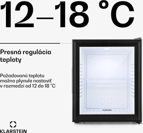 Klarstein Brooklyn, minibar, 30 l, energet. trieda F, čierna, sklo