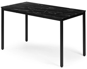 Jedálenský kuchynský stôl pre 4-5 osôb počítačový stôl 120x60 cm čierny mramor ModernHome