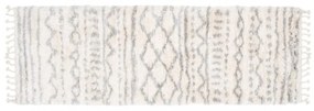 Kusový koberec shaggy Aron krémovo sivý atyp 80x300cm