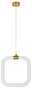 Toolight Toolight, závesné LED svietidlo 20x20cm, 9W, 3000K, LHJ056-CP1, číra-zlatá matná, OSW-60029