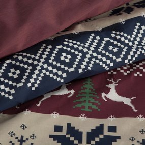 VIANOČNÉ RENFORCÉ OBLIEČKY SKANDY 140X200 CM, 1 KS 70X80 CM VZOROVANÉ