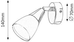Rabalux NICOLETTE nástenné bodové svietidlo max. 1x40W | E14 | IP20 - chróm