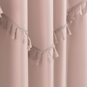 Room99 Hotový záves na krúžkoch so strapcami Chloe Jednofarebný Farba: Bielosivá, Veľkosť: 140 x 280 cm