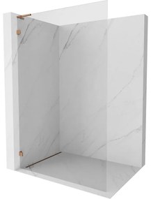 Mexen, Mexen Lunar L sprchová stena ľavá 80 x 200 cm, priehľadná 8 mm, ružové zlato - 830L-080-000-60-00-L