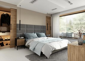 Čalúnený panel na stenu Quito 30x60 cm - sivá