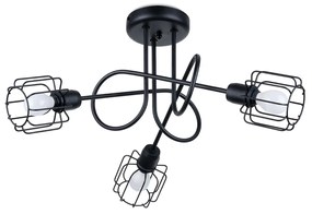 Stropné svietidlo Beluci, 3x čierne drôtené tienidlo