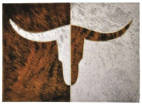 Kožené prostírání Luxury Cowhide BRAZÍLIE HORN BROWN &amp; WHITE 45x32cm