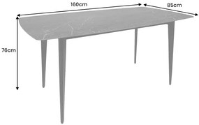 Keramický jedálenský stôl Garold 160 cm antracitový