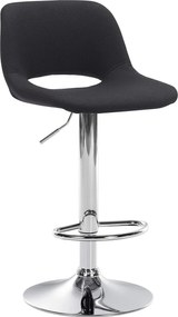 Barová stolička Camden - látka, chróm rám - Čierna