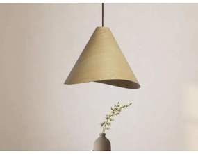 Drevený luster na lane 1xE27/60W/230V pr. 45 cm masív/dub/kaučukovník