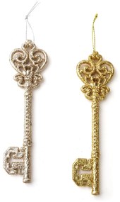 Vánoční závěsný klíč SANTA LILA 14,5 cm zlatý