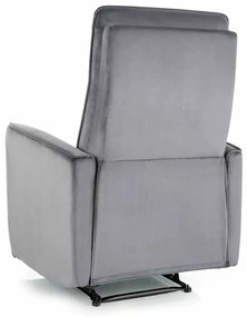Polohovacie kreslo Maxime Velvet, sivá