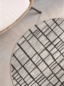 Čierny/krémovobiely okrúhly vnútorný a vonkajší koberec ø 160 cm Haringey Crouch – Ted Baker