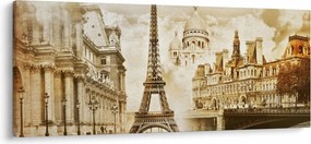 Obraz - Parížske pamiatky (120x50 cm)