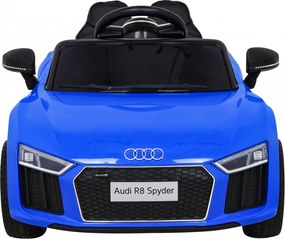 Ramiz Audi R8 batéria pre deti Modrá + Diaľkové ovládanie + EVA + Pomalý štart + MP3 LED