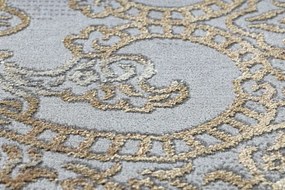 Moderný koberec LUCE 84 ornament vintage - Štrukturálny sivá / horčica Veľkosť: 77x150 cm