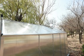 Skleník so základňou BestBerg BBGH-1006S / 5,95 m² / 313 × 190 × 194 cm / strieborná