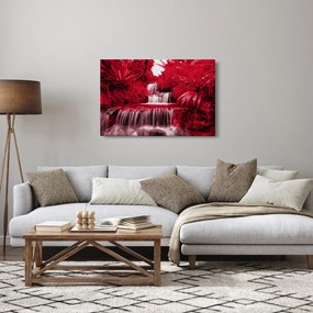 Obraz - Indonézske vodopády v červenej (90x60 cm)